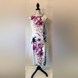 Floral Print Dress in Pink and Navy
